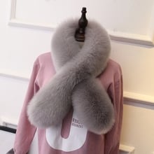 120*20CM quality faux fox fur scarf thick warm fake fur collar winter women muffler fur ring neck warmer coat decoaration scarf 2024 - buy cheap