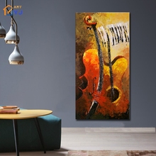 JYJ Art-Cuadro de música pintado a mano con textura, pintura al óleo abstracta moderna sobre lienzo, arte de pared para decoración del hogar, sin marco, SL113 2024 - compra barato
