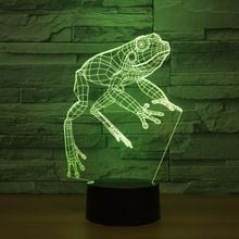 Lâmpada de led do modelo sapo 3d com toque remoto colorido, alimentado por usb, luz noturna 3d de mesa, animal, lâmpada para dormir, luz para bebês 2024 - compre barato