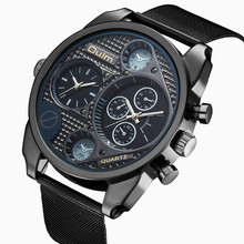 Relógio de quartzo masculino oulm, relógio da moda de marca de luxo com pulseira de aço inoxidável dupla japonesa com movimento casual para homens 2024 - compre barato