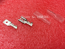 400pcs=100 set  6.3mm Crimp Terminal Female Spade Connector +Male Spade Connector+ Case 2024 - buy cheap