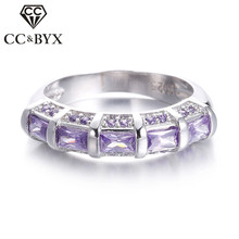 Silver Color Rings For Women Purple Crystal Party Cincin Wanita Cocktail Ring Fashion Jewelry Bijoux Bagues Femme CC244 2024 - buy cheap