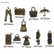 30pcs Wholesale Antique Bronze Mixed Clothes Comb Charms Random Shape Bracelet Necklace Pendant Making Women Style Accessory 2024 - buy cheap