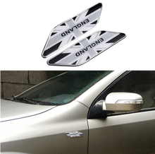 2Pcs/Set Aluminum ENGLAND Flag UNION JACK Leaf Side Emblem Badge Decal Car Stickers For JAGUAR MINI COOPER 2024 - buy cheap