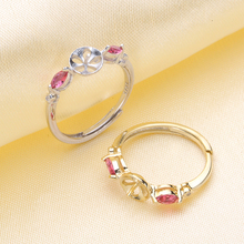 Anillos de diseño de hoja de Color rosa configuración S925 plata esterlina perla colgante soporte mujeres DIY joyería accesorio 3 unids/lote 2024 - compra barato