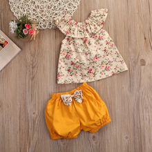 2pcs Toddler Baby Girl clothes set Summer Clothes Floral T Shirt Tops+ Shorts Outfits Set 0-3y 2024 - buy cheap