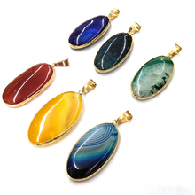 Natural Stone Agates Pendant Charms Pendants for Jewelry Making DIY Necklace Size 22x45 mm 2024 - buy cheap