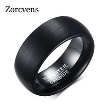 ZORCVENS Black Punk Men's Rings Free Gift Box Fashion 8MM Tungsten Carbide Beveled Edges Promise Wedding Party Rings Jewelry 2024 - buy cheap
