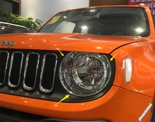 Lapetus faro delantero moldura de cubierta de Marco 2 piezas ajuste para Jeep Renegade 2015 2016 2017 2018 accesorios Exterior 2024 - compra barato