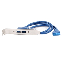 Cable de cabeza de 20 pines A USB 3,0 tipo A, soporte hembra PCI, 50cm 2024 - compra barato
