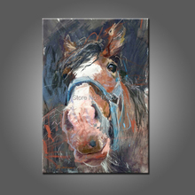 Pintura a óleo de cavalo engraçado, pintura moderna de alta qualidade manual de artista habilidades para decoração de sala de estar pintura a óleo de donkey 2024 - compre barato