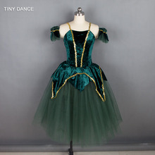 Novo design de criança e adulto romântico ballet dança tutus verde/cor branca longo tutu bailarina vestido trajes de desempenho 18136 2024 - compre barato