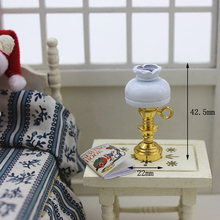Миниатюрная керамическая лампа, миниатюрные игрушки для кукольного домика, фарфоровая миниатюрная настольная лампа 1:12, аксессуары для кук... 2024 - купить недорого