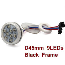 Lâmpada de led rgb ucsindividual, smd 5050, 45mm, 9leds, 24v, digital, cor completa, endereçáveis, lâmpada de passeio, diversão 2024 - compre barato