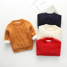 Boys Girls Knitted Cardigan Sweater New Children Sweaters Clothing Kids Autumn Winter Thick Warm Outwear Kid Tops Clothes 2024 - купить недорого