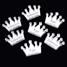 100 pieces Personalized Crown Customized Size Table Centerpieces Decor Baptism Baby Shower Birthday Party Favors 2024 - buy cheap