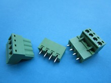 Conector de bloque de terminales de rosca de 15 Uds de 4 pines/paso recto de 5,08mm tipo conectable de Color verde con pin recto 2024 - compra barato