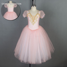 Pale Pink Puff Sleeve Ballet Dance Costume Romantic Length Ballerina Tutu Dress for Child and Adult Dancing Dresses 18703-2 2024 - buy cheap