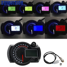 Black Panel Universal Motorcycle 7 Colors LCD Digital Gauge Tachometer Speedometer Adjustable Motorcycle Instrument for Honda 2024 - buy cheap