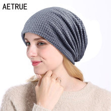 AETRUE Fashion Winter Beanie Hat Women Winter Hats For Women Caps Skullies Beaines Bonnet Female Mask Baggy Warm Knitted Hat Cap 2024 - buy cheap