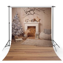 Photography Background Studio Christmas Tree Holiday Party Warm Home Fireplace Backdrop Photographic Backdrop Photo Studio Props 2024 - buy cheap