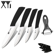 XYj 4 Pcs Kitchen Knives Set Ceramic Knife With Knife Cover Ceramic Sharp Blade Plastic Black Handle Cooking Knife Kitchen Tools 2024 - buy cheap