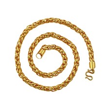 Cadena bizantina oro amarillo sólido lleno de hombres collar joyería regalo 2024 - compra barato
