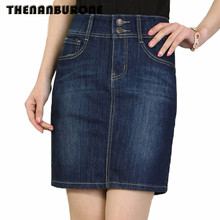 THENANBURONE Summer Half-Length Denim Skirt New Package Hip Jean Skirt 2017 Slim Big Yards Skirt High Quality Short Skirt Cowboy 2024 - buy cheap