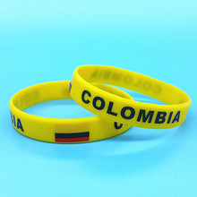 100pcs Colombia Flag Print Silicone Bracelet Men Sports Wristband World Country Wrist Strap Women Rubber Bangle Cuff Accessories 2024 - buy cheap