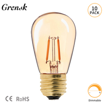 S14 1W Vintage LED Filament Bulb Amber Glass Edison ST45 Globe Light bulb 2200K Dimmable Perfect for Party Wedding Anniversaries 2024 - buy cheap