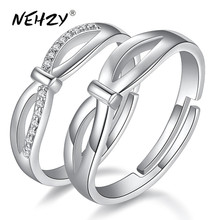 NEHZY 925 sterling silver New ladies fashion couple ring high quality crystal interlaced handpiece retro hollow silver ring 2024 - buy cheap