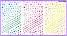 Pegatinas de uñas de agua para manicura, YU192-194 de encaje de Estrella Brillante, 3 pack/lote 2024 - compra barato