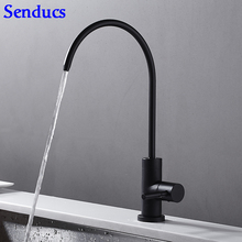 Senducs Single Cold Water Filter Faucet Deck Mounted Black Kitchen Faucet Brass Kitchen Tap Single Cold Kitchen Water Filter Tap 2024 - buy cheap