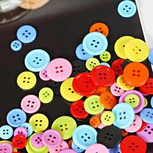 8/11/15/20mm Plastic Buttons 4 holes Resin Round Flatback Buttons for DIY Scrapbook Cloth Sewing Hand Making Craft Accessories 2024 - buy cheap