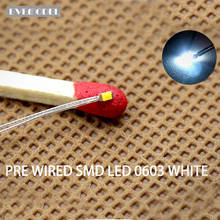 T0603W 20pcs Pre-soldered micro litz wired leads Bright White SMD Led 0603 NEW 2024 - buy cheap