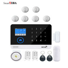 SmartYIBA-alarma de seguridad inalámbrica para el hogar, sistema de alarma antirrobo, con WIFI, GSM, protección contra incendios, RFID, SIM, instrucción de voz 2024 - compra barato