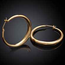 2019 new fashion Jewelry casual round hoop earrings gold filled rose golden smooth round hoops earing brincosSKGE031 2024 - buy cheap