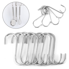 10pcs/lot S Shaped Hook Kitchen Household Hanger Storage Holders Organizer Stainless Steel Hooks & Rails Home Essential Tools 2024 - buy cheap