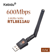 Kebidu WIFI USB inalámbrico tarjeta de red Ethernet de WiFi USB 5Ghz a 2,4 Mbps 600 Ghz adaptador para Windows XP Win Vista Win 7 2024 - compra barato