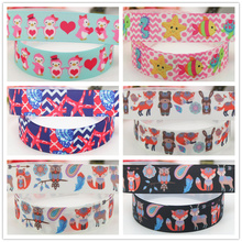 DHK 7/8'' Free shipping valentine sea animals fox printed grosgrain Ribbon headwear hair bow diy party decoration OEM 22mm B1535 2024 - buy cheap