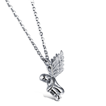 2019 New Style Lucky Angel Charms Pendant Necklace for Women/men Fashion Jewelry Silver/Gold Color Cross-Chain Necklaces Gifts 2024 - buy cheap