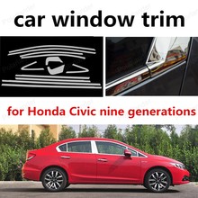 Diseño de coche al por mayor para Honda Civic nueve generaciones decoración tiras Acero inoxidable full Car Window Trim 2024 - compra barato