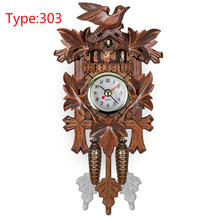Relógio de parede madeira pêndulo pendurado cuco decorativo do vintage sala estar pássaro casa 2024 - compre barato