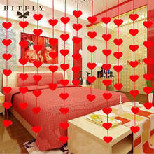 romantic Love Heart Curtain Garland Flags Banner Wedding Valentine's Day home Decoration Birthday Party Supplies Red Bunting 2024 - buy cheap