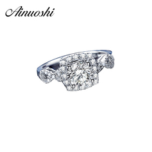 AINOUSHI женское круглое кольцо в форме квадрата SONA, женские обручальные кольца из стерлингового серебра 925 пробы, свадебные кольца на годовщину, ювелирные изделия 2024 - купить недорого
