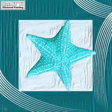 Inteiramente quadrado 5d diy pintura de diamante azul estrela de mar bordado mosaico de ponto de cruz decoração de strass hyy 2024 - compre barato