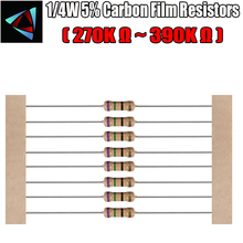 100pcs 1/4W 5% Carbon Film Resistor 270K 300K 330K 360K 390K ohm 2024 - buy cheap