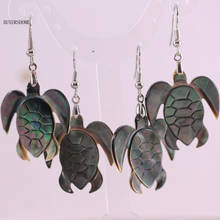 Free Shipping New without tags Fashion Jewelry Turtle New Zealand Abalone Shell Dangle Earrings 1Pair RU175 2024 - buy cheap
