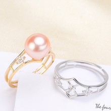 925 Silver Wedding Bridal Party Pearl Ring Finger Ring Settings Adjustable Ring Findings Jewelry Parts Fittings Accessories 2024 - buy cheap