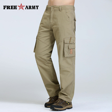 Freearmy Denim Pocket Man Pants Khaki Casual Men Jeans Loose Straight Male Cotton Trousers For Men Overalls Autumn Pants Style 2024 - buy cheap